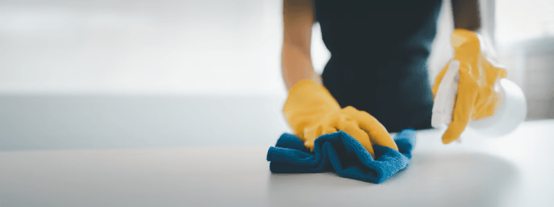 Cleaning a home surface with care